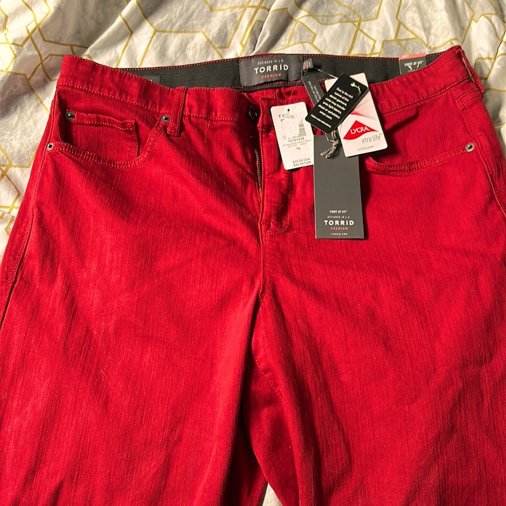 Torrid Sky High Skinny 16R Crimson Red Jeans